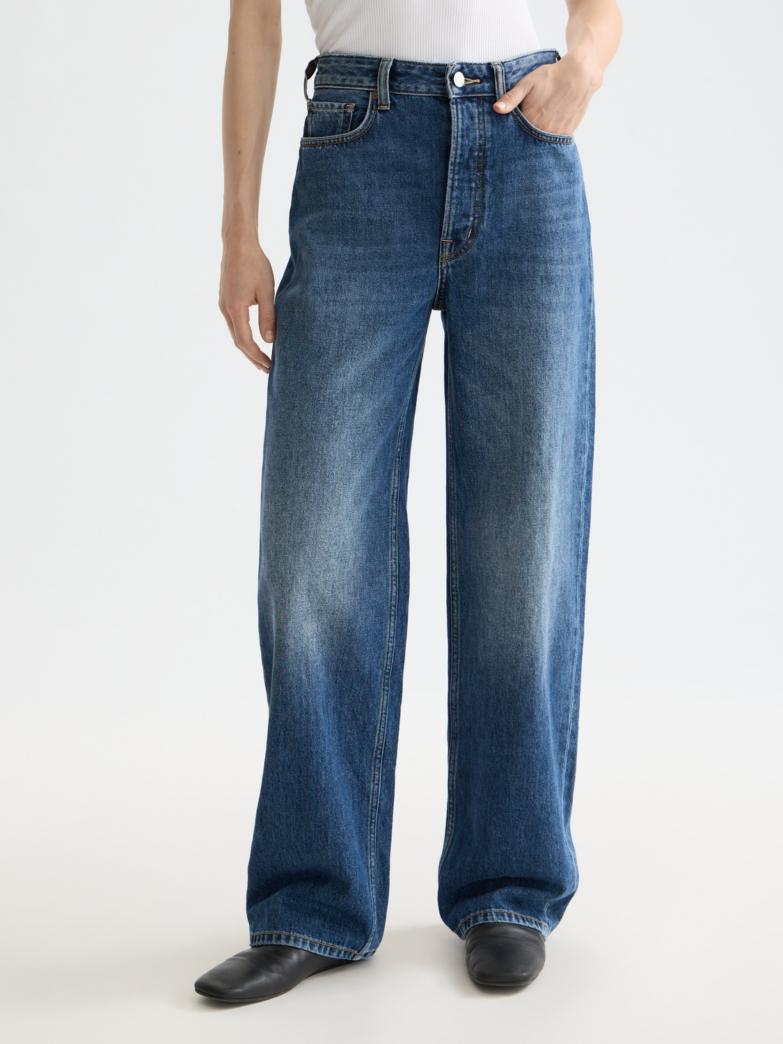 Ripple straight denim