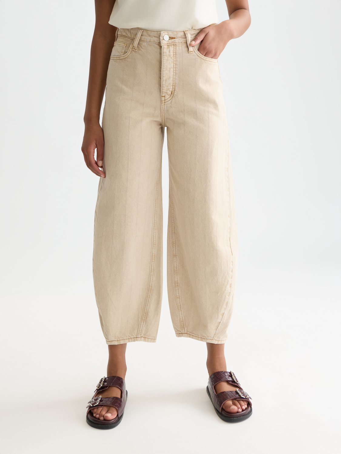 The Loop high rise barrel denim