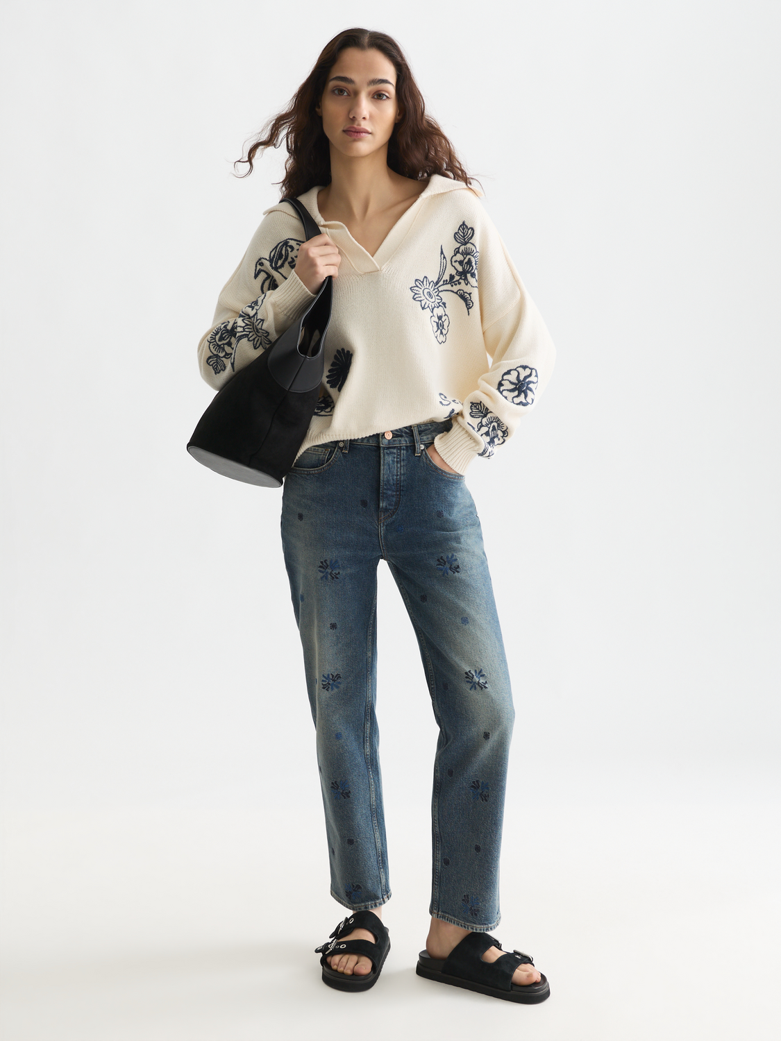 The Sky high rise straight denim