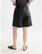 High Rise Faux Leather Short detail shot of fabric and craftsmanship by Scotch & Soda