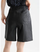 High Rise Faux Leather Short detail shot of fabric and craftsmanship by Scotch & Soda