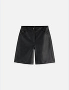 High Rise Faux Leather Short flat lay showing product details by Scotch & Soda