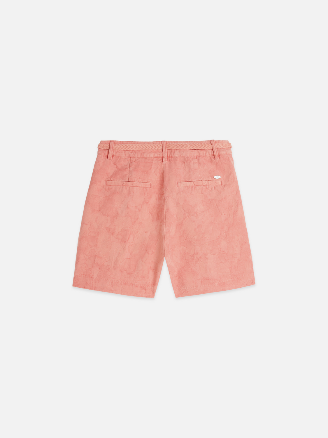 Jacquard structured high rise shorts
