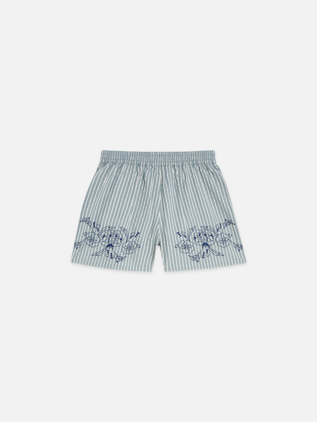 Embroidered structured shorts