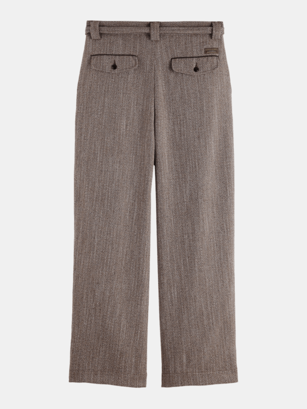 Herringbone Yarn-Dyed Pleated Baggy Fit Chino