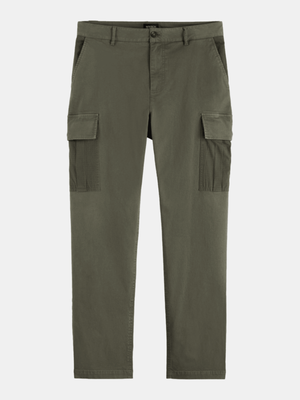 Garment-Dyed Cotton Blend Loose Tapered Cargo