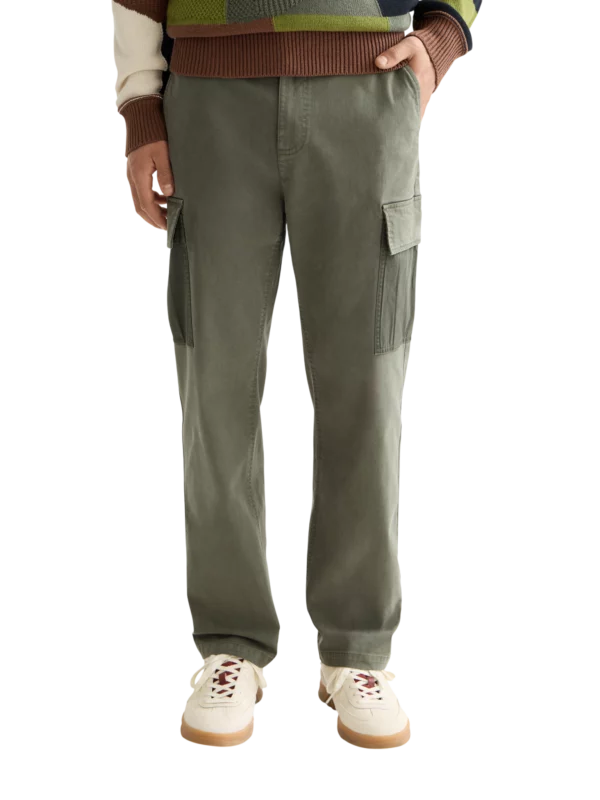 Garment-Dyed Cotton Blend Loose Tapered Cargo