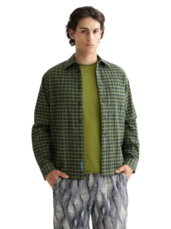 Crinkle Checked Shirt