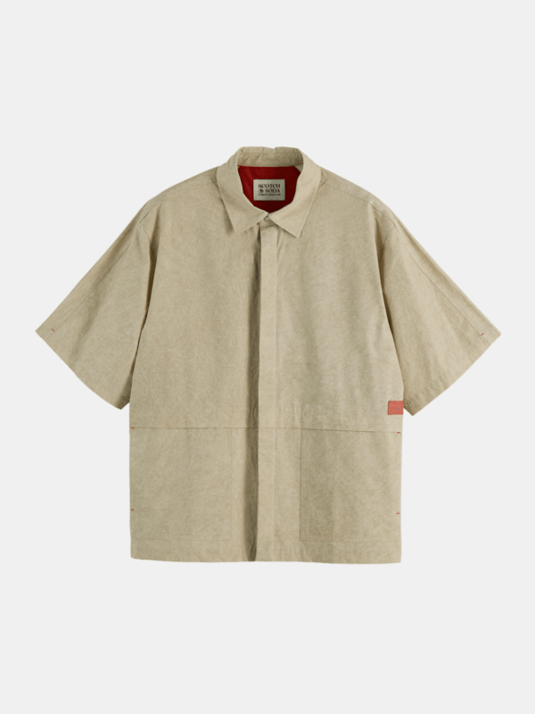 Washed Layered Short-Sleeved Shirt