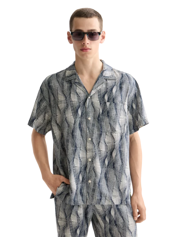 Printed Short-Sleeved Tencel Shirt