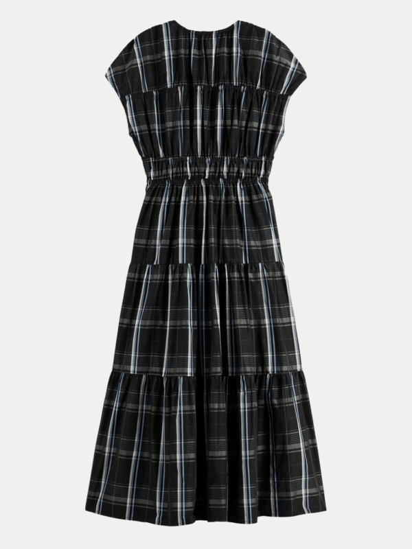 Gathered Taffeta Midi Dress With Tied Details